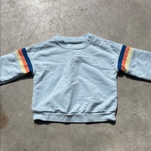 Light Blue Kids Sweatshirt with Striped sleeves